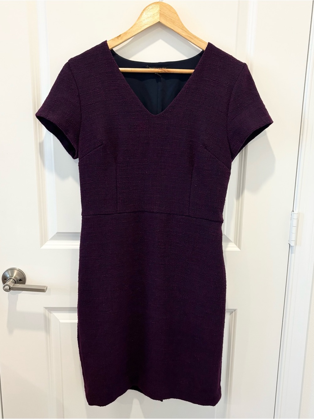 Banana Republic | Purple V-Neck Tweed Dress Size 8 Office Careerwear
